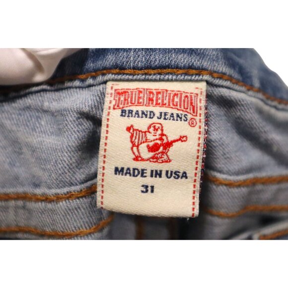 True Religion Skinny Jeans 31 Light Wash Studded Horseshoe Y2K Streetwear - Picture 2 of 7